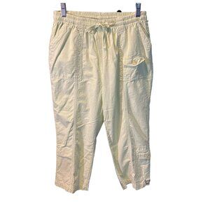 C.B. Casual Yellow Green Cotton Drawstring Cargo Pants